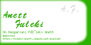 anett fuleki business card