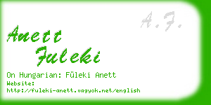 anett fuleki business card
